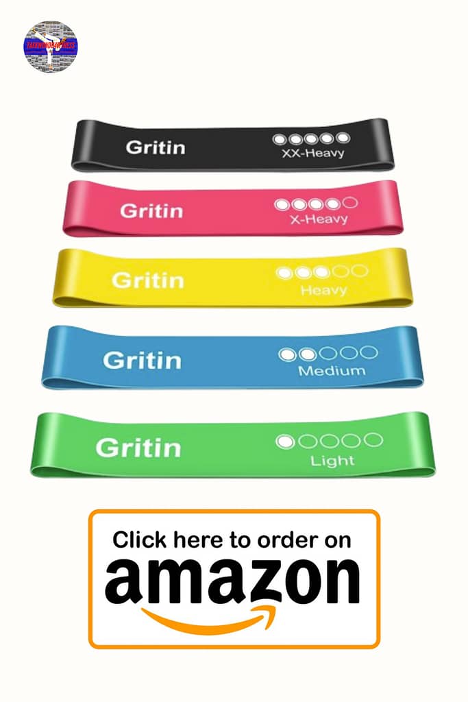 Gritin Resistance Bands,Exercise Bands Loop Bands with Instruction Guide and Carry Bag - Pack of 5 Different Resistance Levels Elastic Bands for Working Out, Exercise,Gym,Training,Yoga
