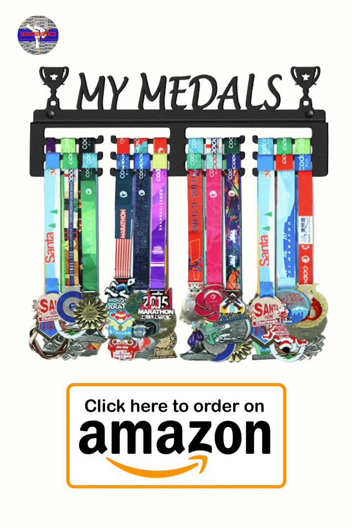 My Medals Holder Display Hanger Rack Frame,Black Sturdy Steel Metal,Wall Mounted Over 50 Medals Easy to Install