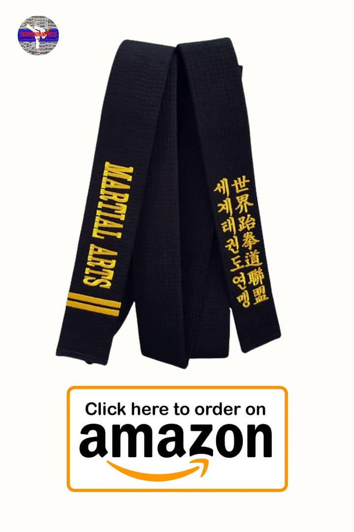 Black Belt Karate, Martial Arts Belt, Taekwondo, Judo, BJJ - Customized Embroidery Black Belt (width 2.0" (5cm), 118" (300cm))