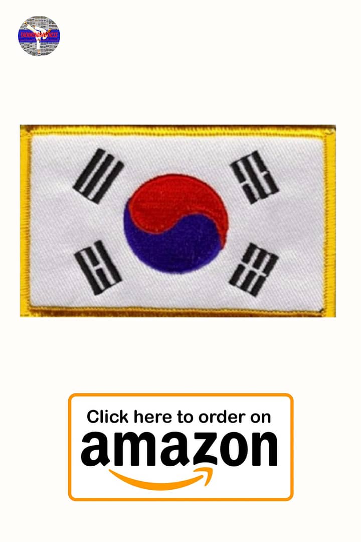 Country Flag Patches 3.50" x 2.25", International Embroidered Iron On or Sew On Flag Patch Emblems Over 100 Patch Options Available (South Korea)