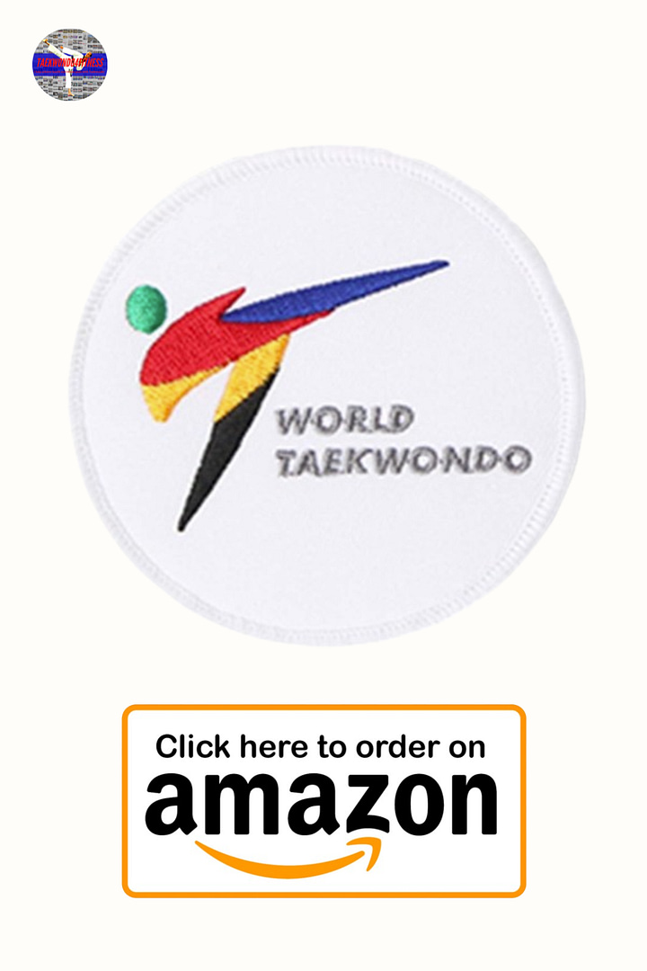 MOOTO Taekwondo Basic Type Circle Dia 80mm Embroidery Patch 1 EA White & Black Taegeukgi World Taekwondo Kukkiwon TaekwondoWon