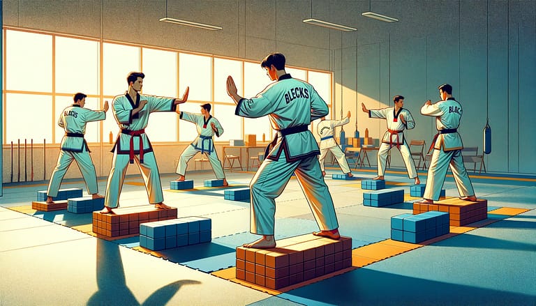 Blocks - An image that visualizes the various blocking techniques in Taekwondo, demonstrating the defensive aspect of the martial art.