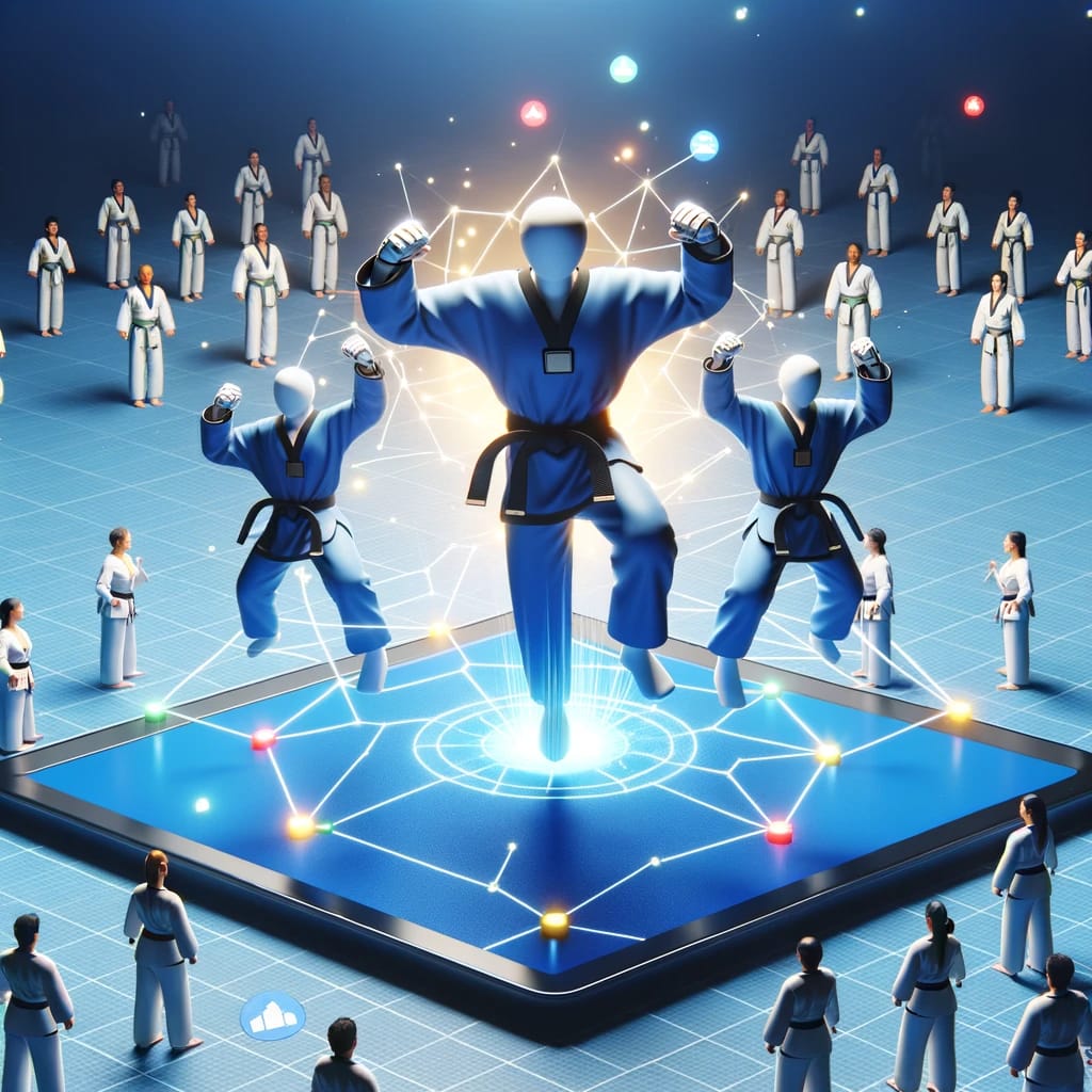 An image representing a growing network of Taekwondo enthusiasts, symbolizing community expansion and engagement.