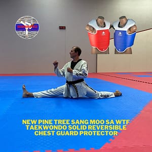 New Pine Tree Sang Moo Sa WTF Taekwondo Solid Reversible Chest Guard Protector