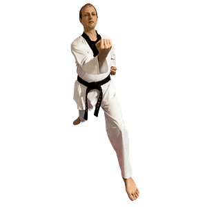 The Lead Instructor performing Taekwondo basics at Taekwondo4Fitness